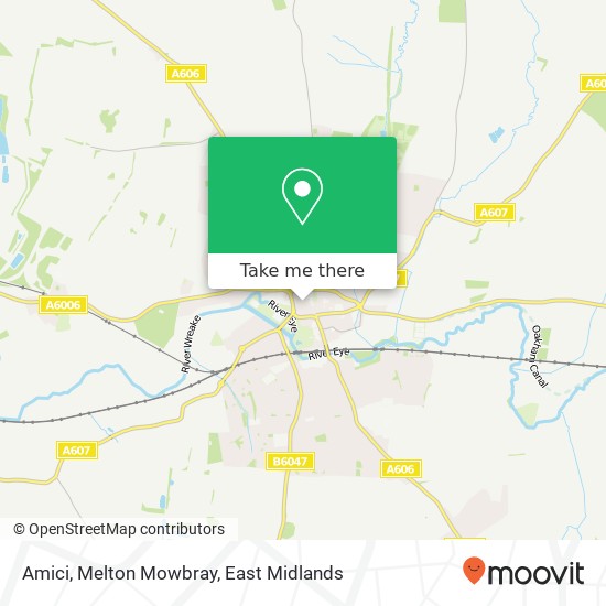 Amici, Melton Mowbray map