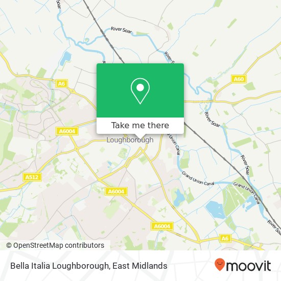 Bella Italia Loughborough map