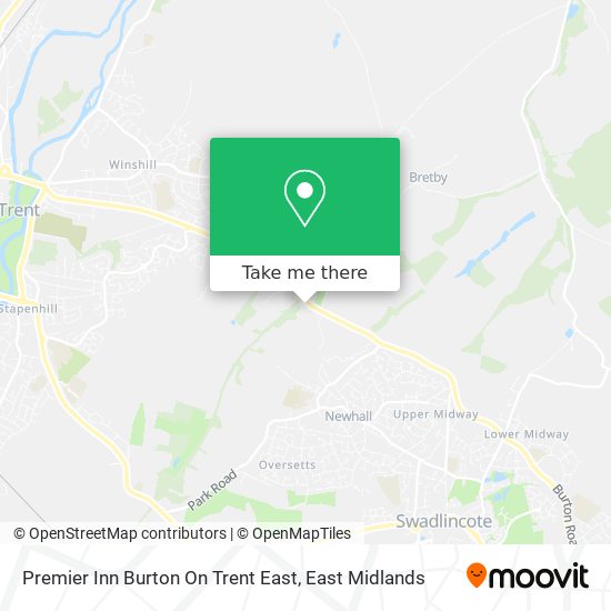 Premier Inn Burton On Trent East map