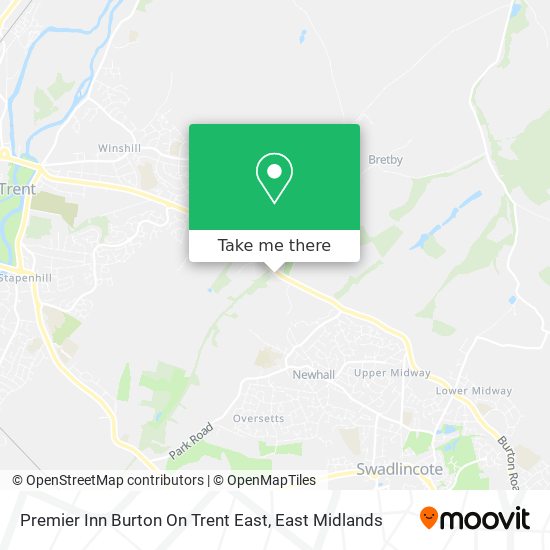 How to get to Premier Inn Burton On Trent East in South Derbyshire