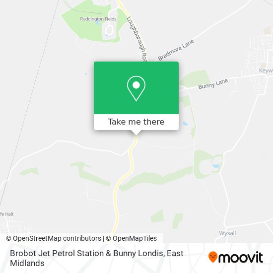 Brobot Jet Petrol Station & Bunny Londis map