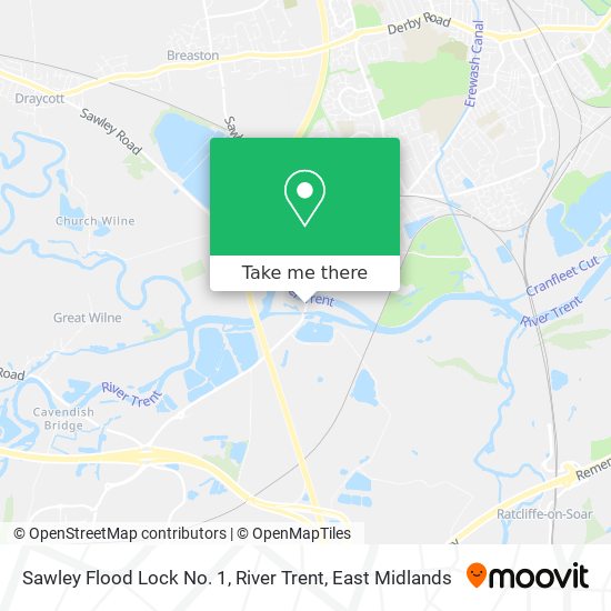 Sawley Flood Lock No. 1, River Trent map