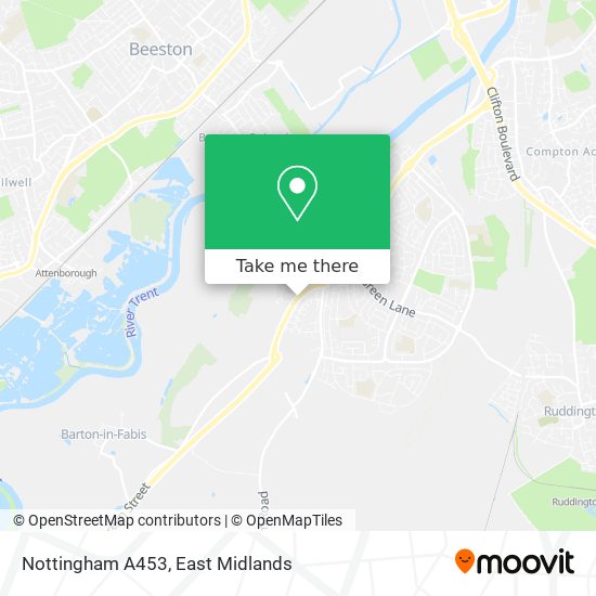 Nottingham A453 map