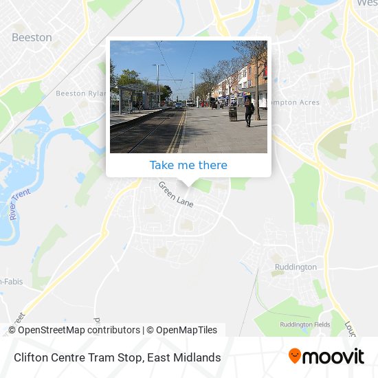 Clifton Centre Tram Stop map
