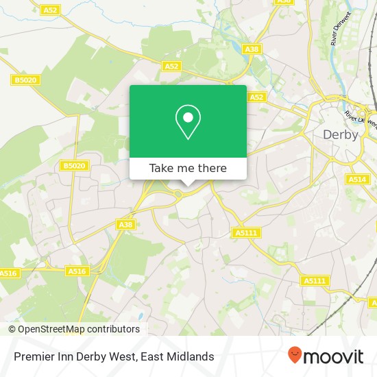 Premier Inn Derby West map