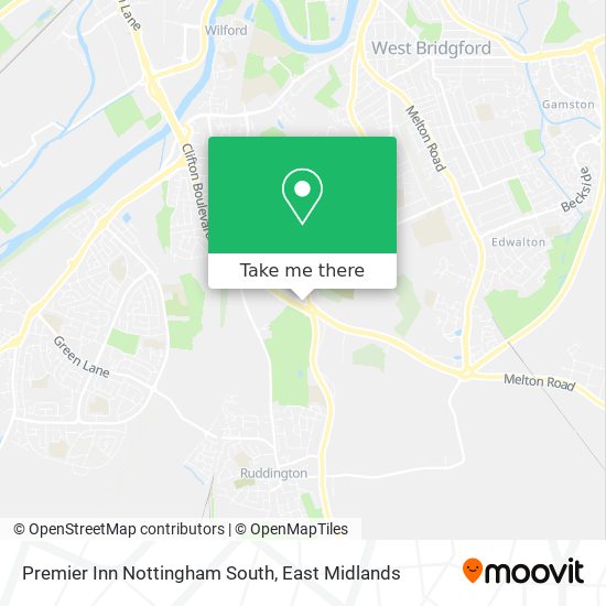 Premier Inn Nottingham South map