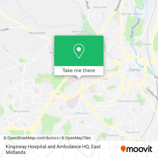 Kingsway Hospital and Ambulance HQ map