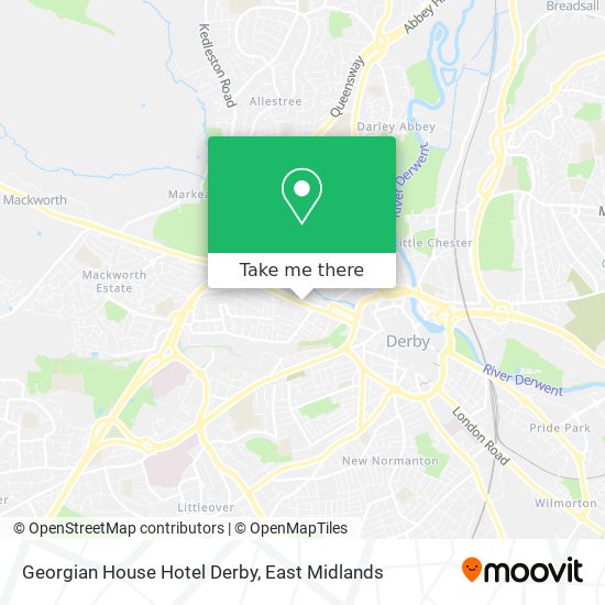 Georgian House Hotel Derby map