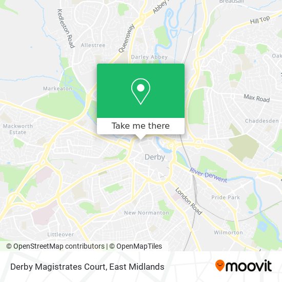 Derby Magistrates Court map