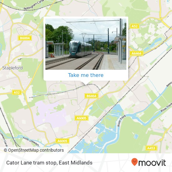 Cator Lane tram stop map