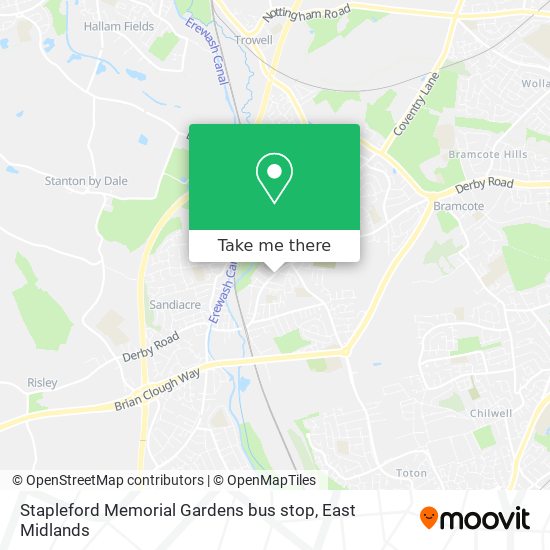 Stapleford Memorial Gardens bus stop map