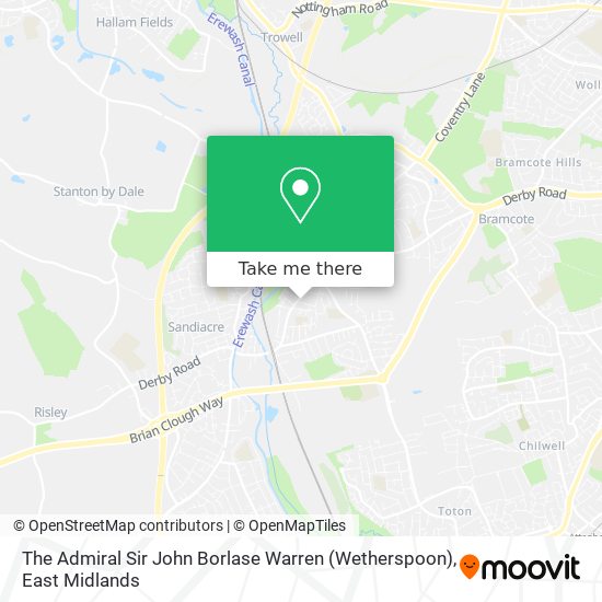 The Admiral Sir John Borlase Warren (Wetherspoon) map