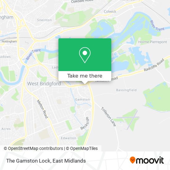 The Gamston Lock map