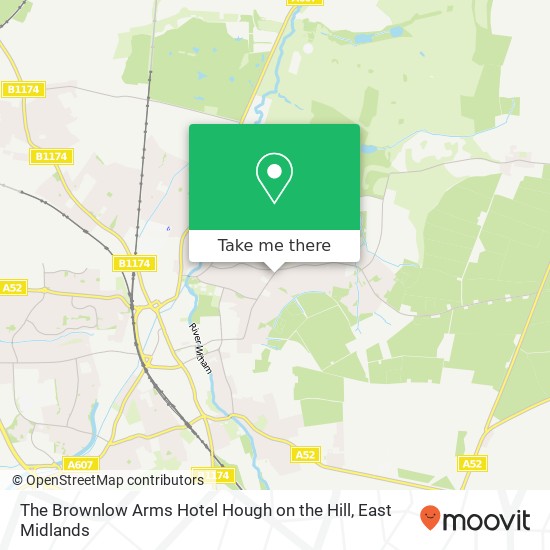 The Brownlow Arms Hotel Hough on the Hill map