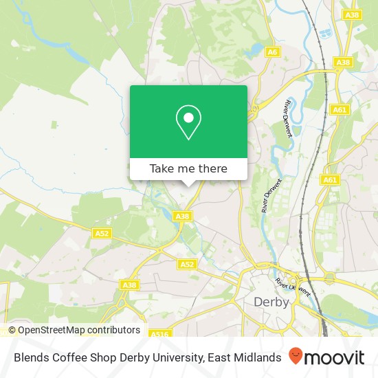 Blends Coffee Shop Derby University map