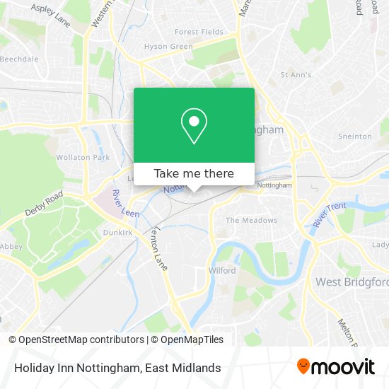 Holiday Inn Nottingham map