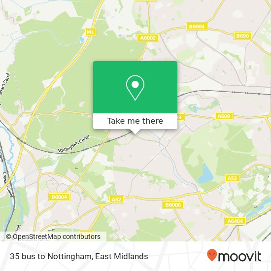 35 bus to Nottingham map