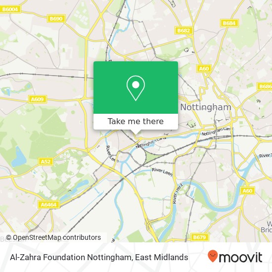 Al-Zahra Foundation Nottingham map