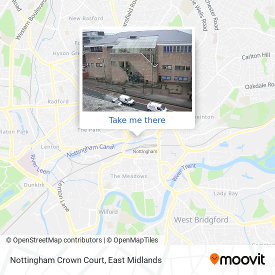 Nottingham Crown Court map
