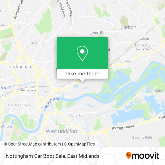 Nottingham Car Boot Sale map