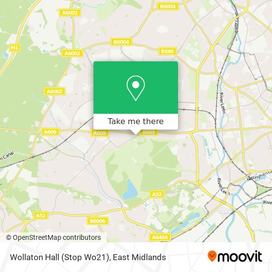 Wollaton Hall (Stop Wo21) map