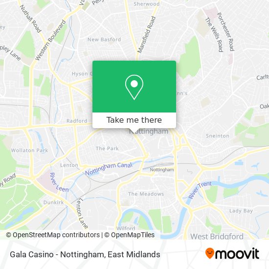 Gala Casino - Nottingham map