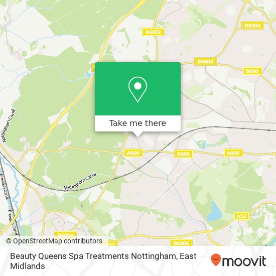 Beauty Queens Spa Treatments Nottingham map