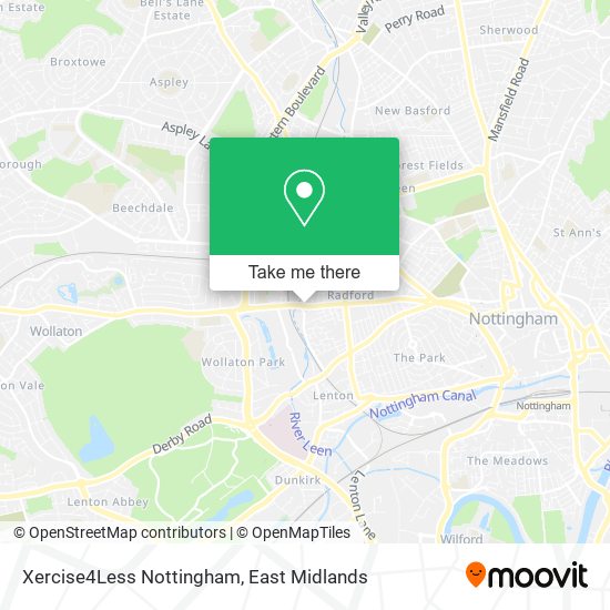 Xercise4Less Nottingham map
