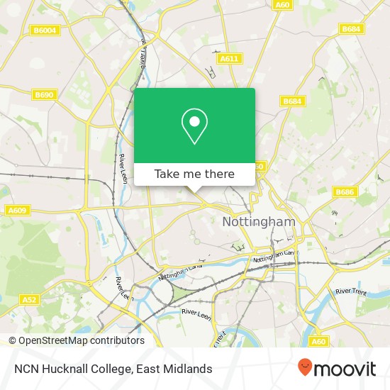 NCN Hucknall College map