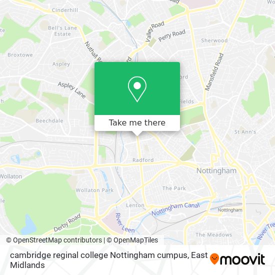 cambridge reginal college Nottingham cumpus map