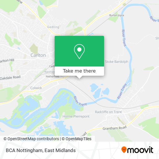 BCA Nottingham map