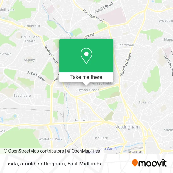 asda, arnold, nottingham map