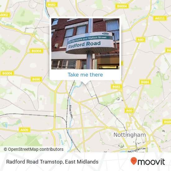 Radford Road Tramstop map