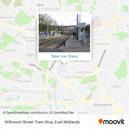 Wilkinson Street Tram Stop map
