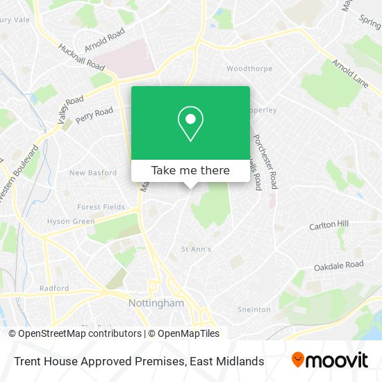 Trent House Approved Premises map