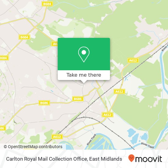 Carlton Royal Mail Collection Office map