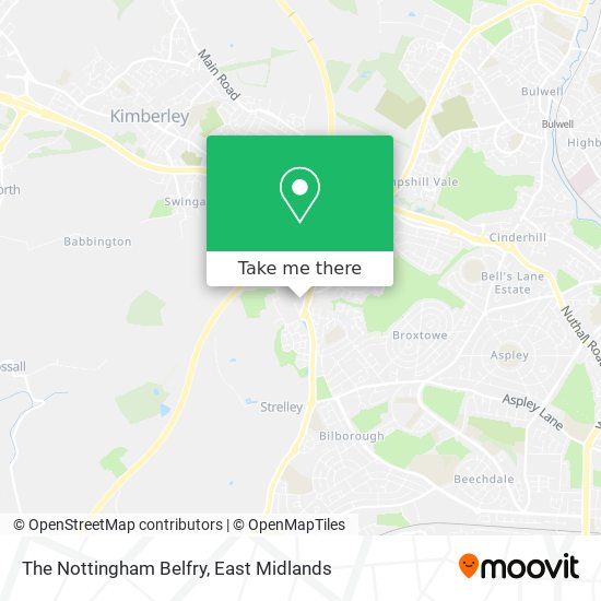 The Nottingham Belfry map