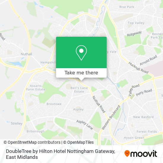 DoubleTree by Hilton Hotel Nottingham Gateway map