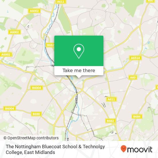 The Nottingham Bluecoat School & Technolgy College map