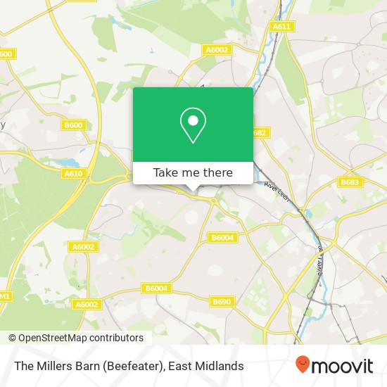 The Millers Barn (Beefeater) map