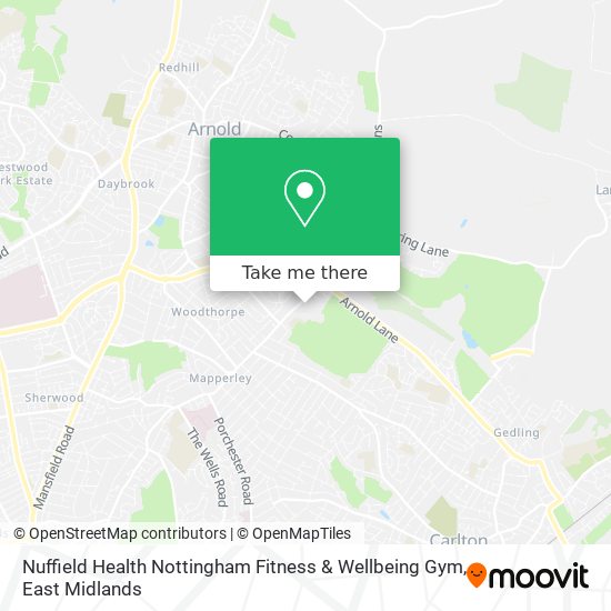 Nuffield Health Nottingham Fitness & Wellbeing Gym map