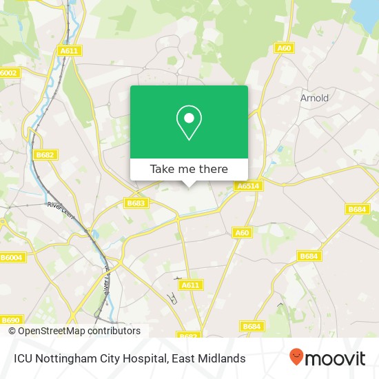 ICU Nottingham City Hospital map