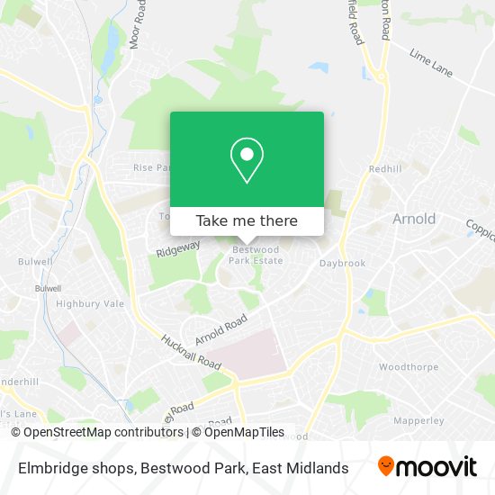 Elmbridge shops, Bestwood Park map