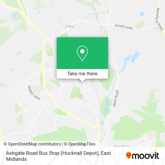 Ashgate Road Bus Stop (Hucknall Depot) map