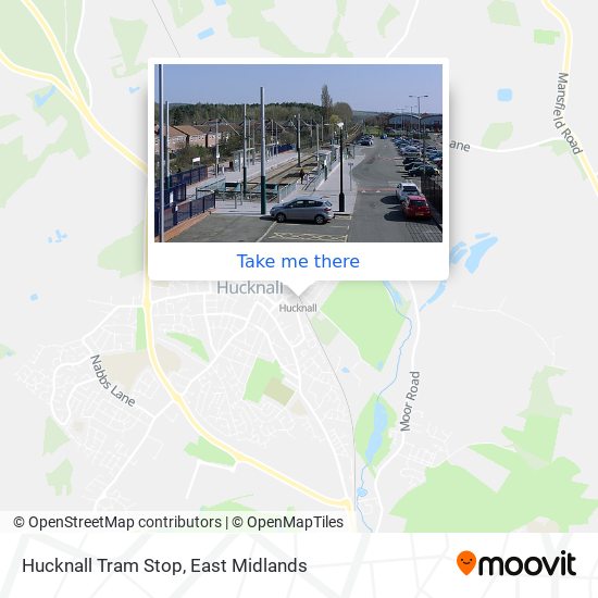 Hucknall Tram Stop map
