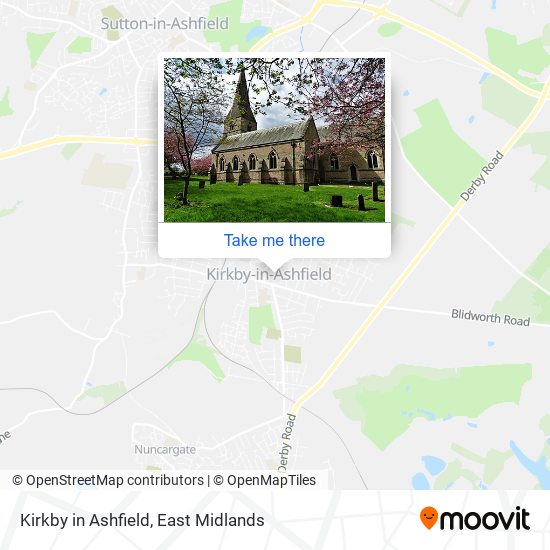 Kirkby in Ashfield map