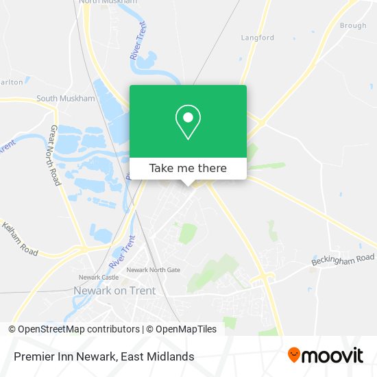 Premier Inn Newark map