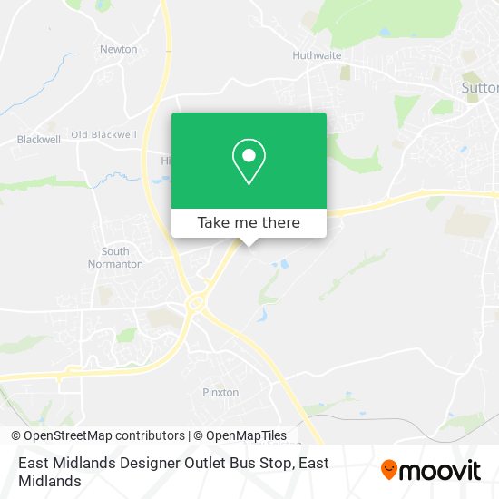 East Midlands Designer Outlet Bus Stop map