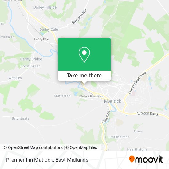 Premier Inn Matlock map