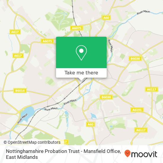 Nottinghamshire Probation Trust - Mansfield Office map